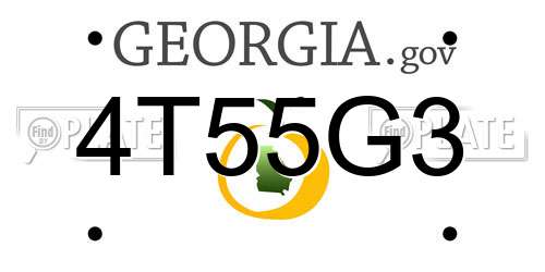 4T55G3 Georgia License Plate