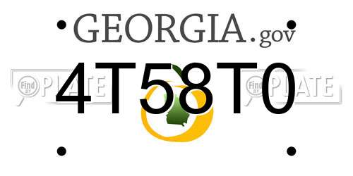 4T58T0 Georgia License Plate