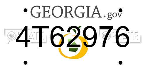 4T62976 Georgia License Plate