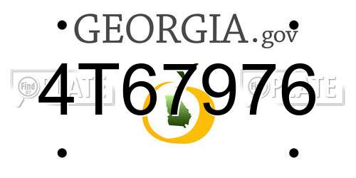4T67976 Georgia License Plate