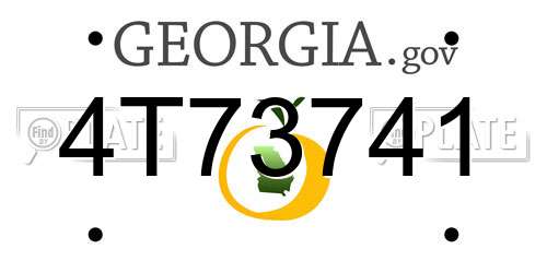 4T73741 Georgia License Plate