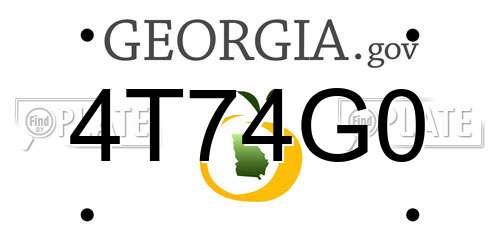 4T74G0 Georgia License Plate