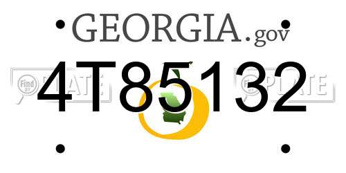 4T85132 Georgia License Plate
