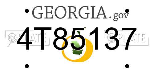 4T85137 Georgia License Plate