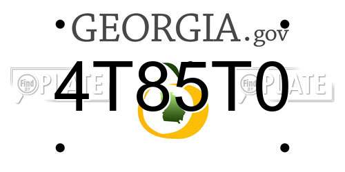 4T85T0 Georgia License Plate