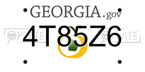 4T85Z6 Georgia License Plate