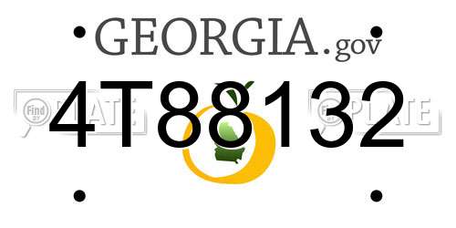 4T88132 Georgia License Plate