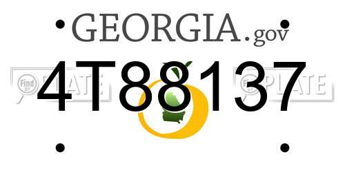 4T88137 Georgia License Plate