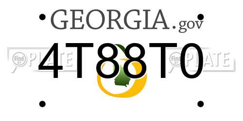 4T88T0 Georgia License Plate