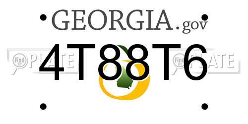 4T88T6 Georgia License Plate