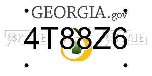 4T88Z6 Georgia License Plate