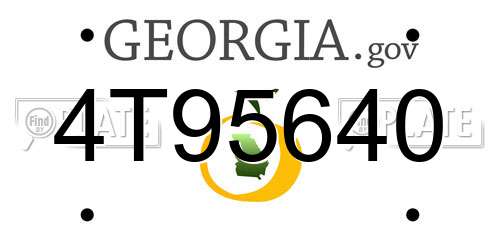 4T95640 Georgia License Plate