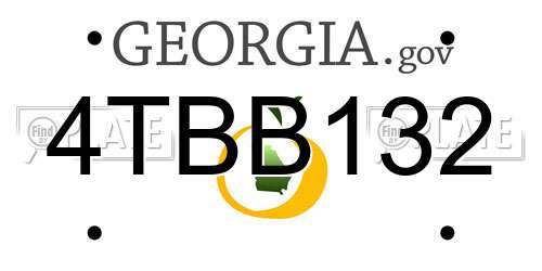 4TBB132 Georgia License Plate