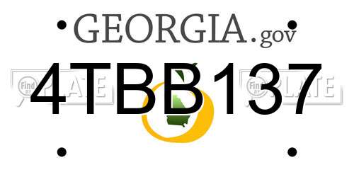 4TBB137 Georgia License Plate