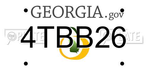 4TBB26 Georgia License Plate