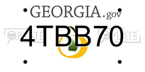 4TBB70 Georgia License Plate