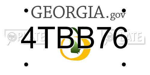 4TBB76 Georgia License Plate