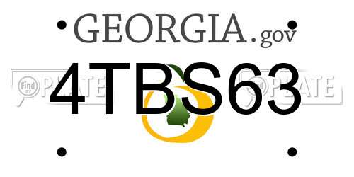 4TBS63 Georgia License Plate