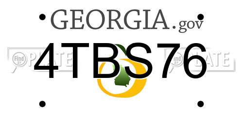 4TBS76 Georgia License Plate