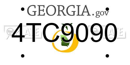 4TC9090 Georgia License Plate