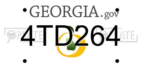 4TD264 Georgia License Plate