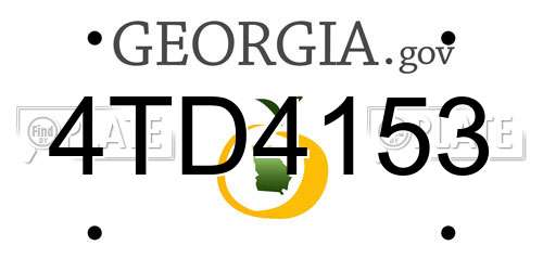 4TD4153 Georgia License Plate