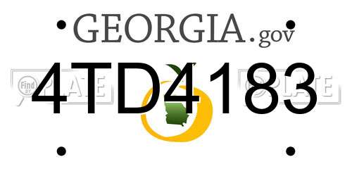 4TD4183 Georgia License Plate