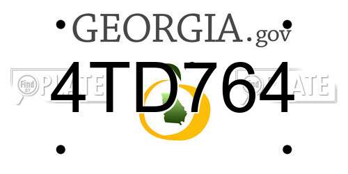4TD764 Georgia License Plate