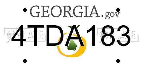 4TDA183 Georgia License Plate