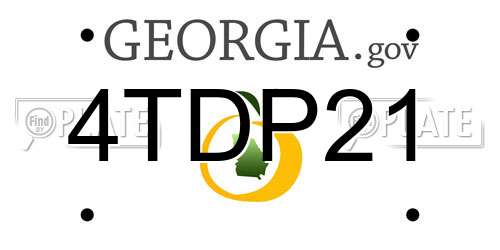 4TDP21 Georgia License Plate