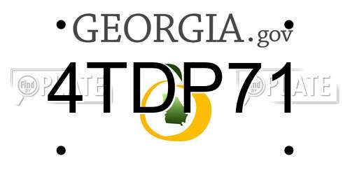 4TDP71 Georgia License Plate