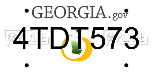 4TDT573 Georgia License Plate