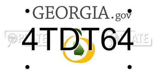 4TDT64 Georgia License Plate