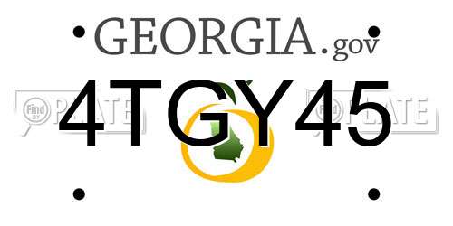 4TGY45 Georgia License Plate