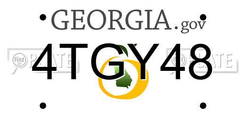 4TGY48 Georgia License Plate