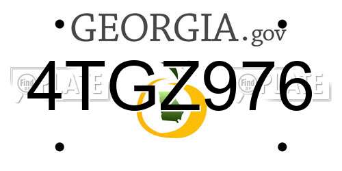4TGZ976 Georgia License Plate