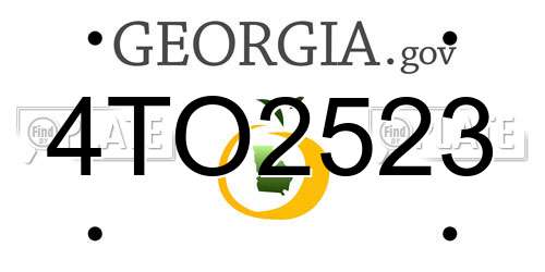 4TO2523 Georgia License Plate
