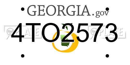 4TO2573 Georgia License Plate