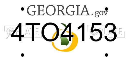 4TO4153 Georgia License Plate
