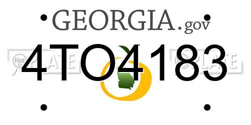 4TO4183 Georgia License Plate