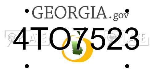 4TO7523 Georgia License Plate