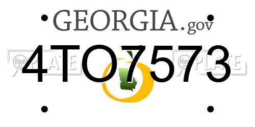 4TO7573 Georgia License Plate