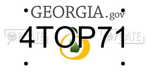 4TOP71 Georgia License Plate