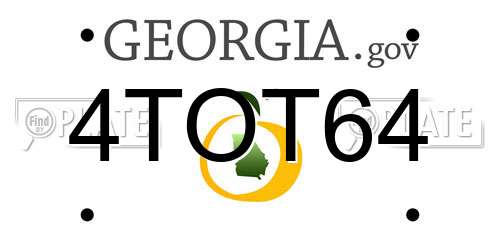 4TOT64 Georgia License Plate