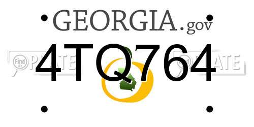 4TQ764 Georgia License Plate