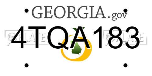 4TQA183 Georgia License Plate