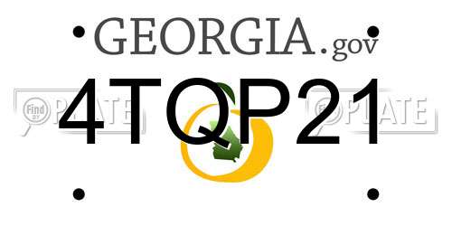 4TQP21 Georgia License Plate