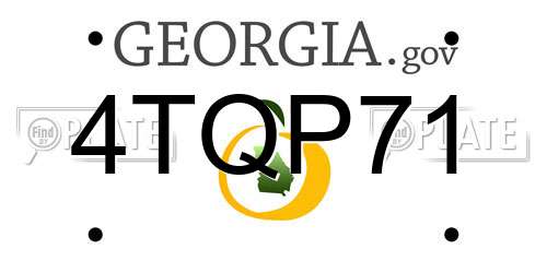 4TQP71 Georgia License Plate
