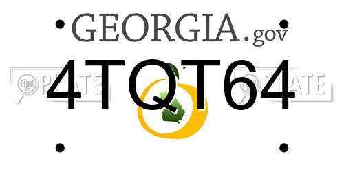 4TQT64 Georgia License Plate