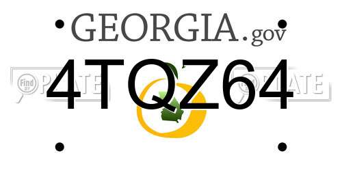 4TQZ64 Georgia License Plate
